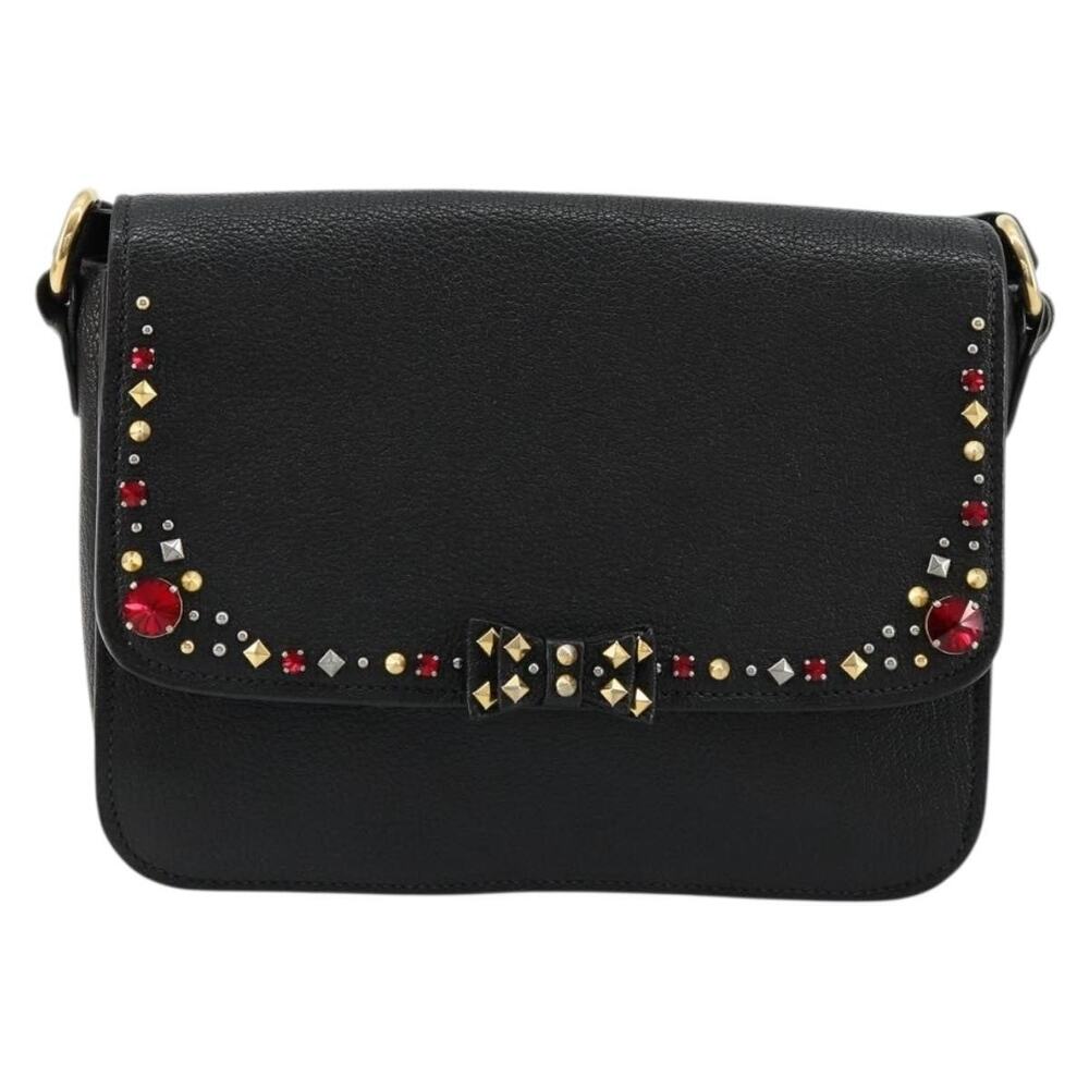 Miu Miu Leather Shoulder Bag Black